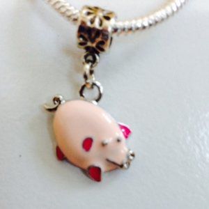 “Piggy” Dangling Charm Bead For European Style Charm Bracelets